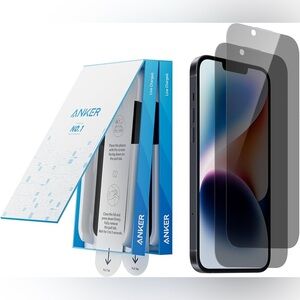 anker easy fit screen protector kit privacy 2-pack for iPhone 13/13pro/14